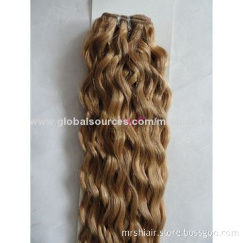 22-inch Color 27# Water Wave Malaysian Remy Hair Weaves